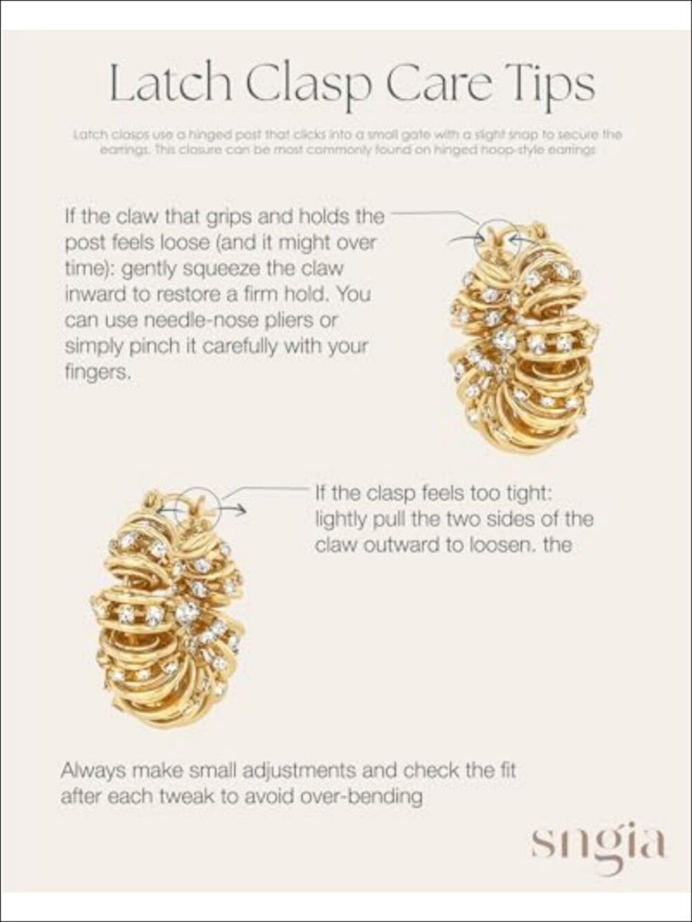 Gold Plated Chunky Hoop Earrings Cubic Zirconia Statement Jewelry - Picture 6 of 6